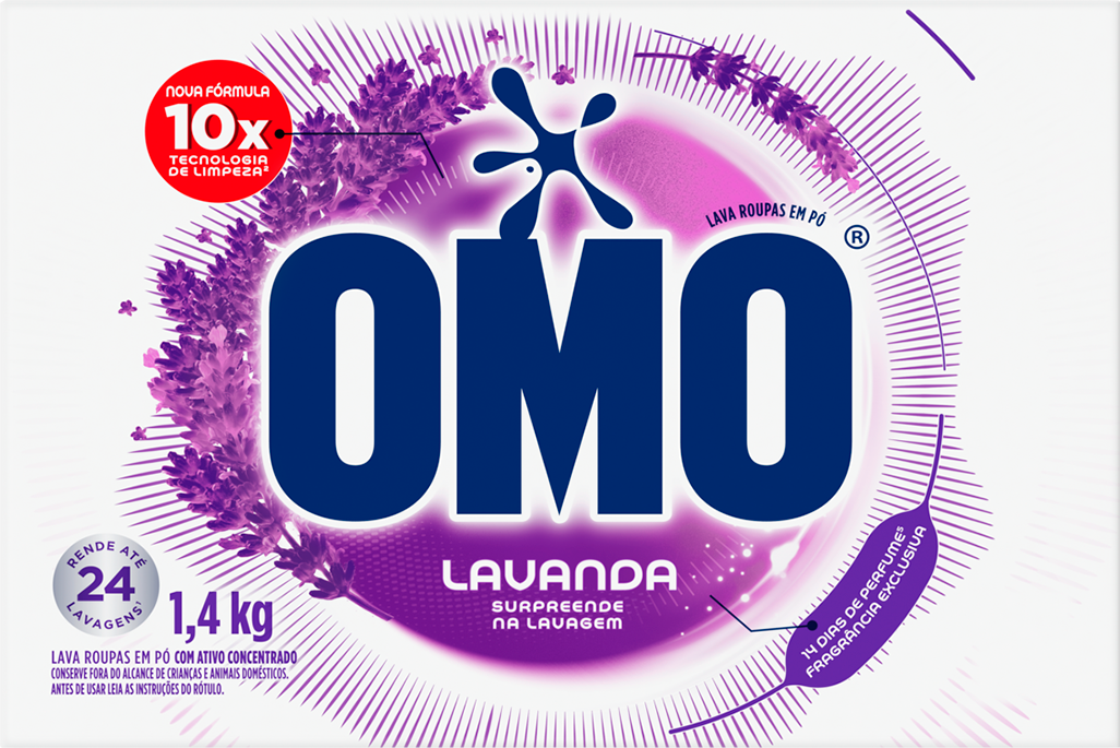 Sabao Em Po Omo Lavanda Caixa 1,4kg