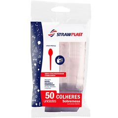 Colher Descartavel Strawplast Sobremesa 50un
